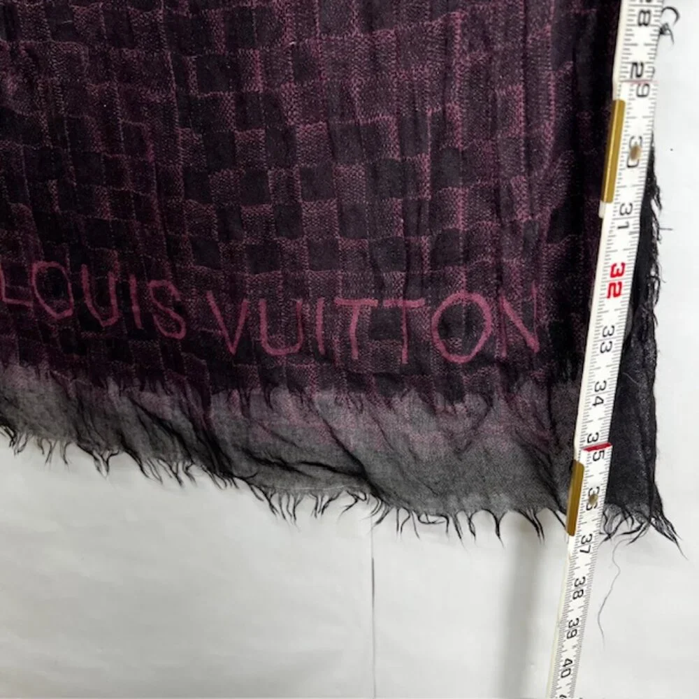 LOUIS VUITTON Etole Fringe Shawl Scarf 70% Cashmere/30% Silk  80